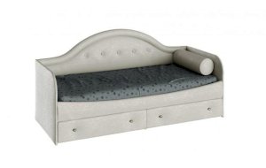 Кровать с мягкой спинкой и подушкой-валиком Адель (Трия)