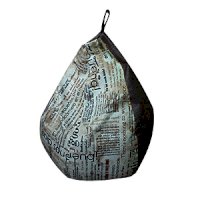 Кресло-мешок груша Газета милк/Стрит какао (Аквилон)