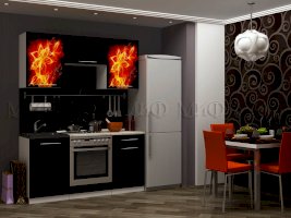 Кухня фотопечать Огненный цветок 1,6 м (Миф)