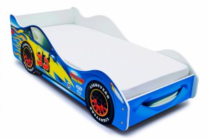 Детская кровать-машина Тачка синяя с подъемным механизмом (Бельмарко)
