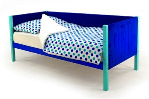 Детская деревянная кровать-тахта мягкая Svogen цвет мятно-синий (Бельмарко)